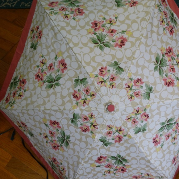 COACH Umbrella Nylon Signature Lily Bouquet F75788 - Picture 4 of 5
